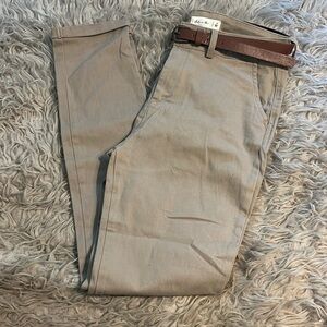 Women’s khaki color pants with belt